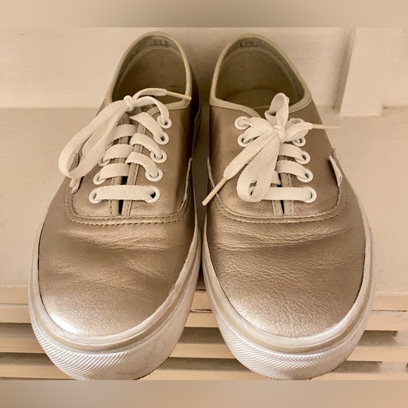 Vans Shoes - Vans Metallic Gold Lace Up Sneakers, Size 8